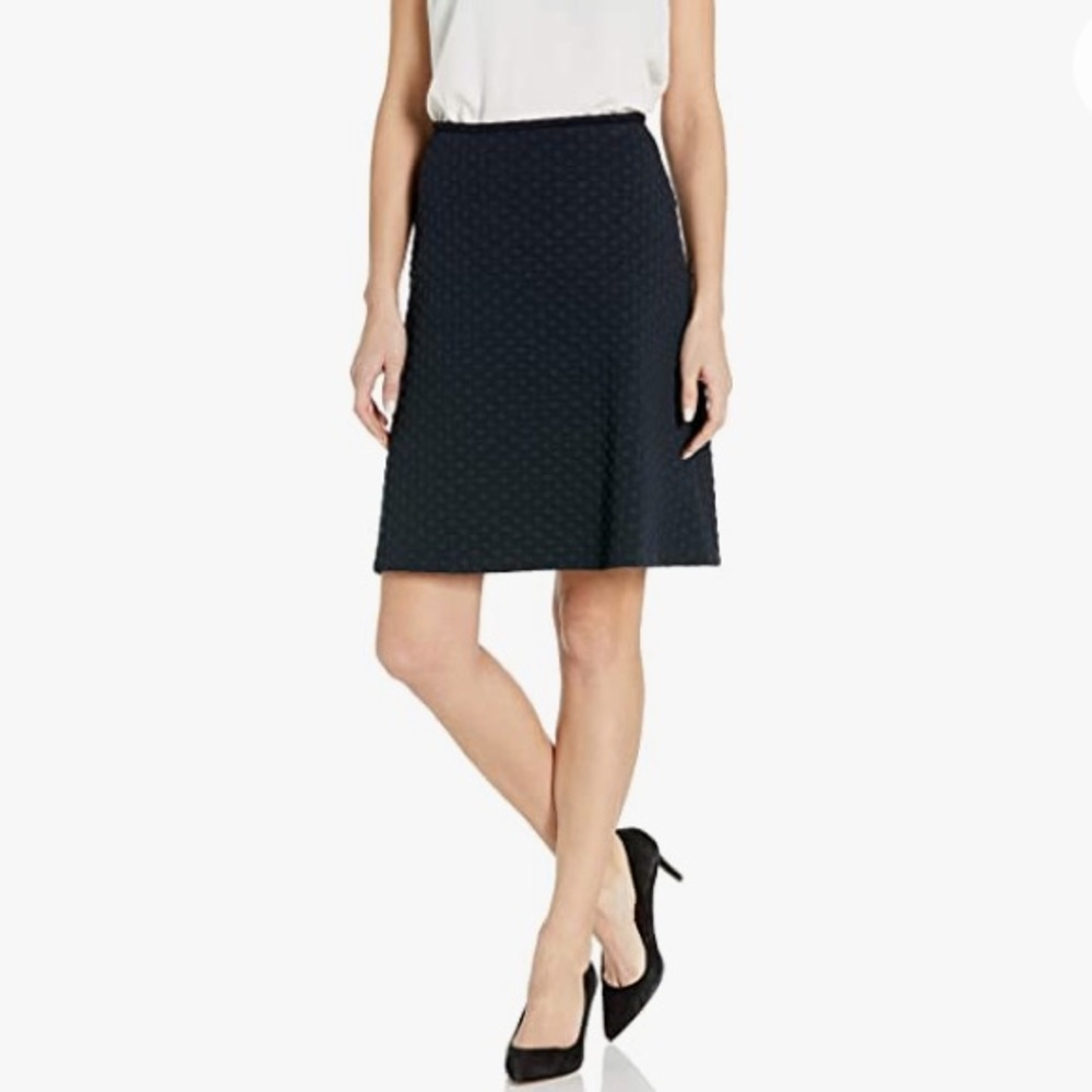 Calvin Klein Knit Novelty A Line Skirt Nav…